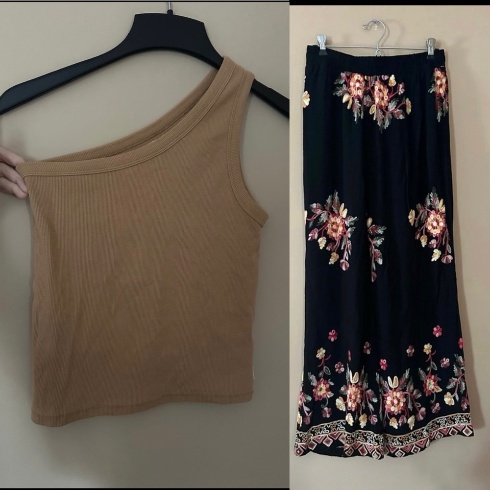 Liv Los Angeles Pants and one shoulder tank